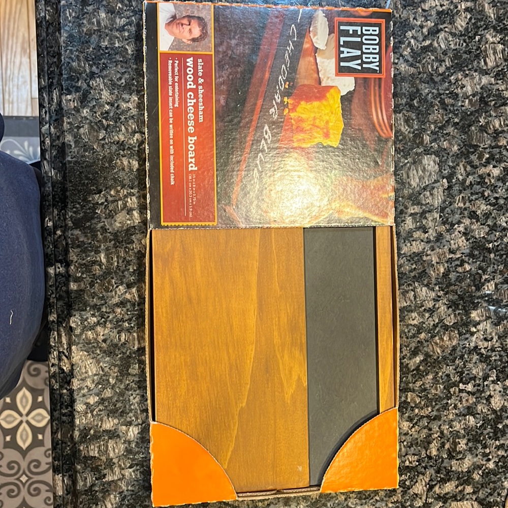 Bobby Flay-slate & sheesham wood cheese board. NWOT-original box. $18